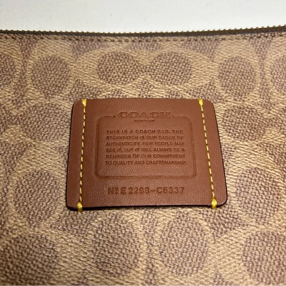 Coach Day Wristlet In Signature‎ Coated Canvas And Refined leather Teal Trim